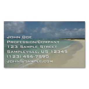 Aruban Beach II Beautiful Nature Scene Magnetic Business Card