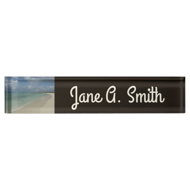 Aruban Beach II Beautiful Nature Scene Nameplate (Front)