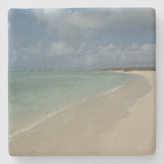 Aruban Beach II Beautiful Nature Scene Stone Coaster (Front)