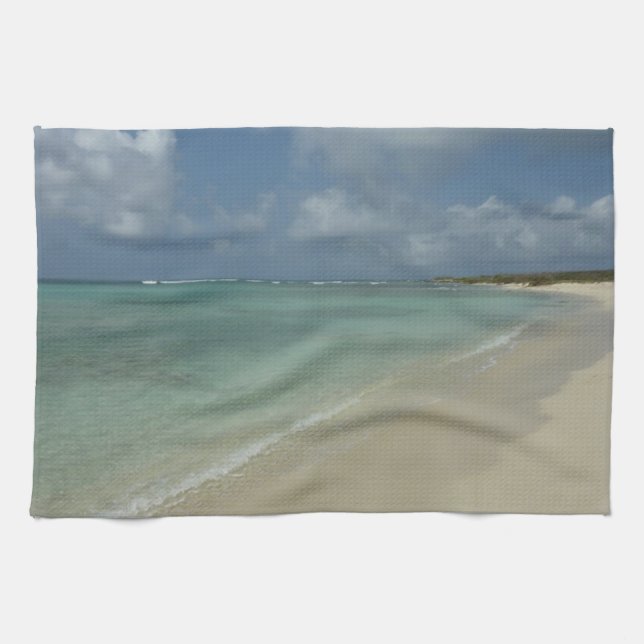 Aruban Beach II Beautiful Nature Scene Tea Towel (Horizontal)