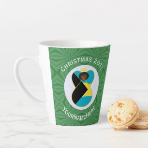 Aruban Black Angel Christmas Flag Personalised Latte Mug