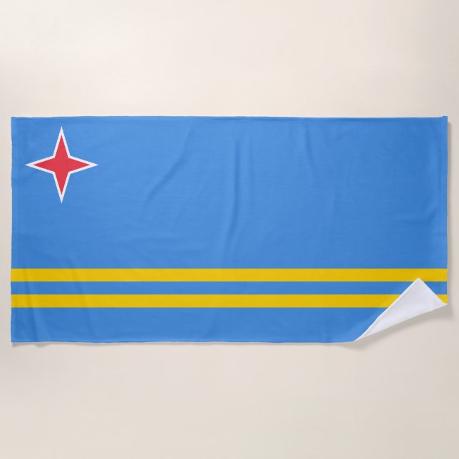 Aruban Flag Beach Towel (Front)