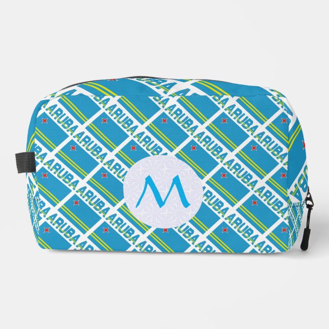 Aruban Flag Tiled Monogrammed  Dopp Kit (Front)