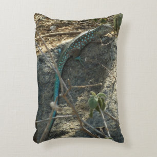 Aruban Whiptail Lizard Tropical Animal Photography Decorative Cushion