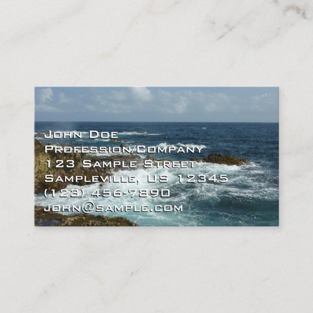 Aruba's Rocky Coast and Blue Ocean Business Card (Front)