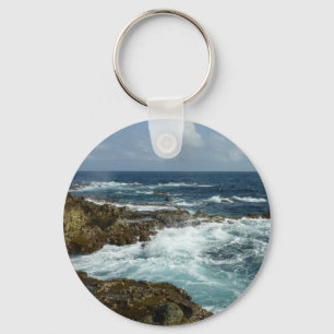 Aruba's Rocky Coast and Blue Ocean Key Ring