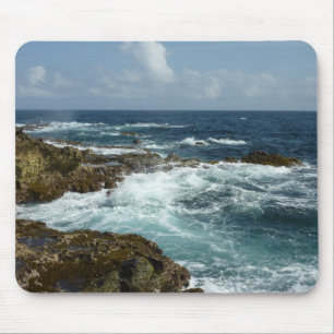 Aruba's Rocky Coast and Blue Ocean Mouse Mat