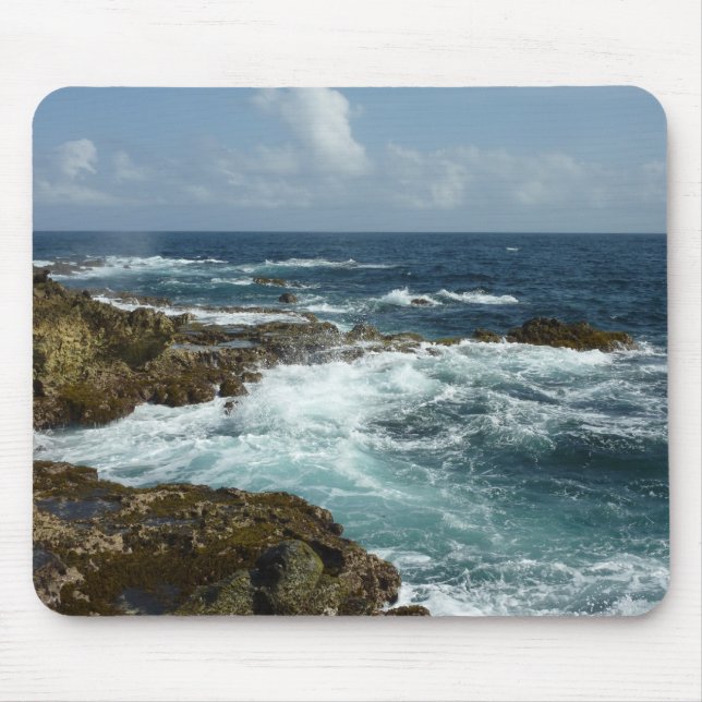 Aruba's Rocky Coast and Blue Ocean Mouse Mat (Front)
