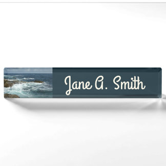 Aruba's Rocky Coast and Blue Ocean Nameplate