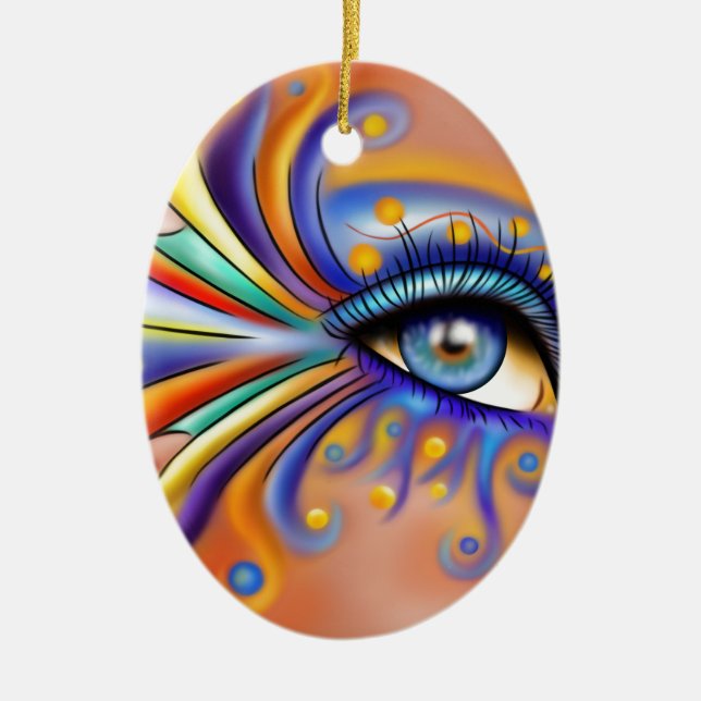 Arubissina V1 - fish eye Ceramic Tree Decoration (Front)