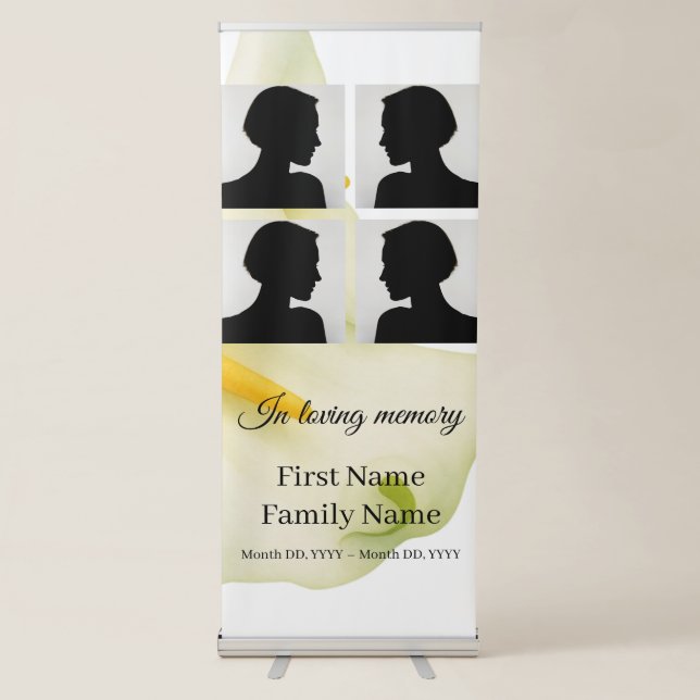 Arum lily memorial collage  retractable banner (Front)