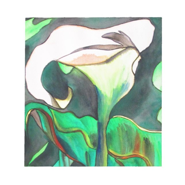 Arum Lily watercolor original art painting Notepad (Front)