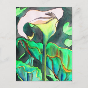 Arum Lily watercolor original art painting Postcard