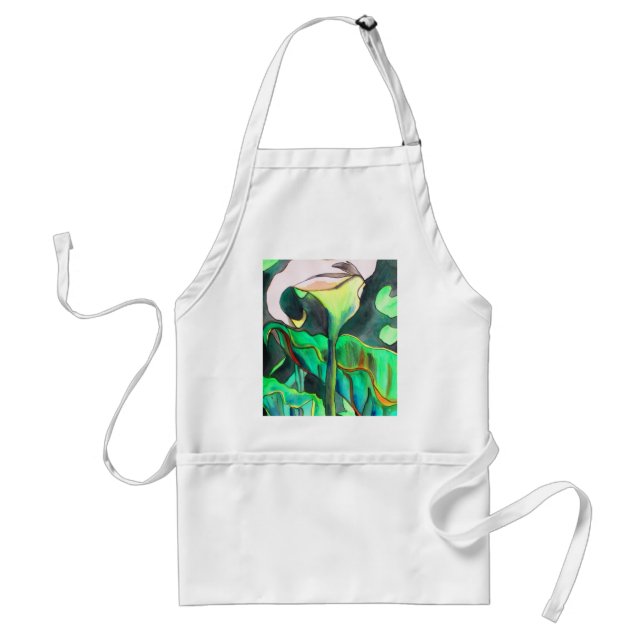 Arum Lily watercolor original art painting Standard Apron (Front)