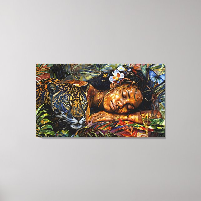 "Arumáya" Jaguar’s Bloom - Women In Amazonia Canvas Print (Front)