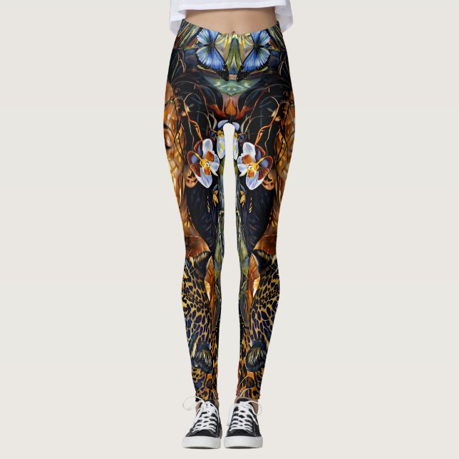 "Arumáya" Jaguar’s Bloom - Women In Amazonia Leggings (Front)