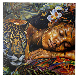 "Arumáya" Jaguar’s Bloom - Women In Amazonia Tile