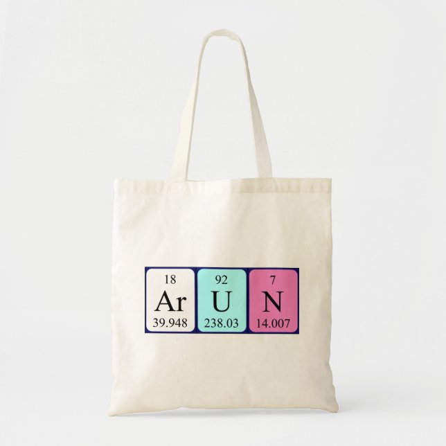 Arun periodic table name tote bag (Front)