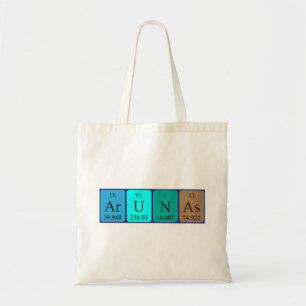 Arunas periodic table name tote bag