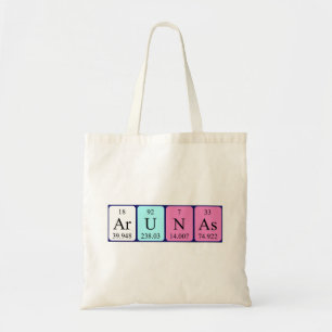 Arunas periodic table name tote bag