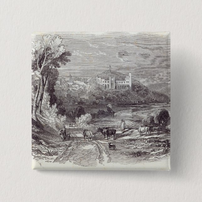 Arundel Castle and Town 15 Cm Square Badge (Front)