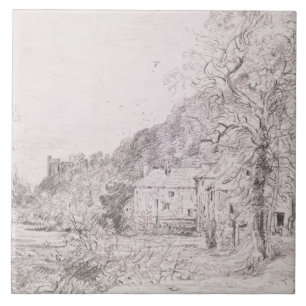 Arundel Mill and Castle, 1835 (drawing) Tile