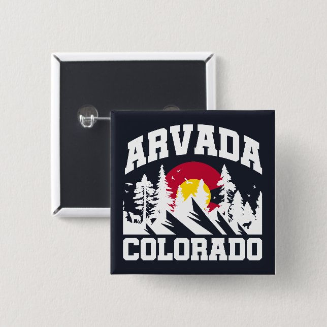 Arvada,Colorado 15 Cm Square Badge (Front & Back)