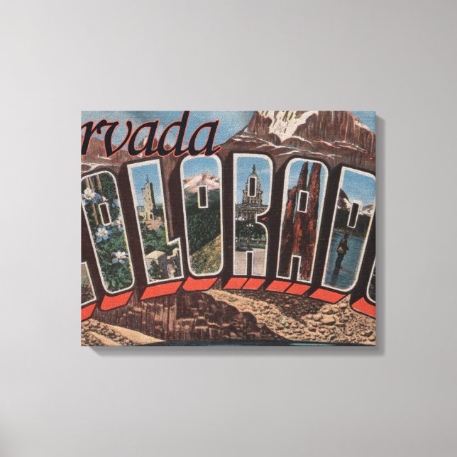 Arvada, Colorado - Large Letter Scenes Canvas Print (Front)