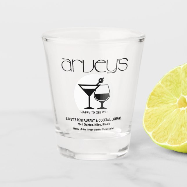 Arvey's Restaurant & Cocktail Lounge, Niles, IL Shot Glass (Front)