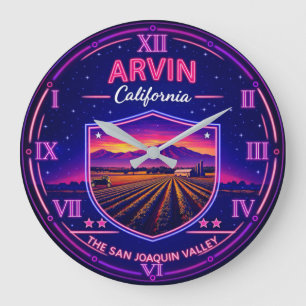 Arvin California Neon Valley  Large Clock