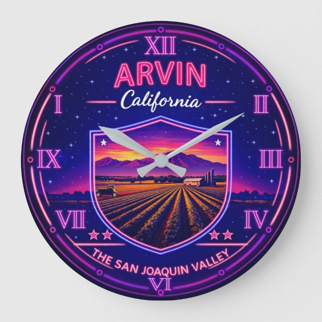 Arvin California Neon Valley  Large Clock (Front)