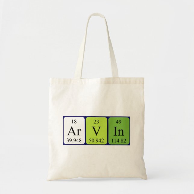 Arvin periodic table name tote bag (Front)