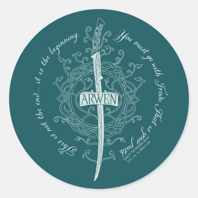 ARWEN™ Elven Sword Quote Classic Round Sticker (Front)