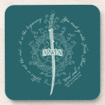 ARWEN™ Elven Sword Quote Coaster<br><div class="desc">Honor the strength and grace of Arwen™ with this striking Lord of the Rings™ design inspired by the Elves. Centered around an elegant Elven sword framed by intricate, flowing vinework, the artwork beautifully reflects her courage, devotion, and timeless spirit. The circular quote, “This is not the end… it is the...</div>