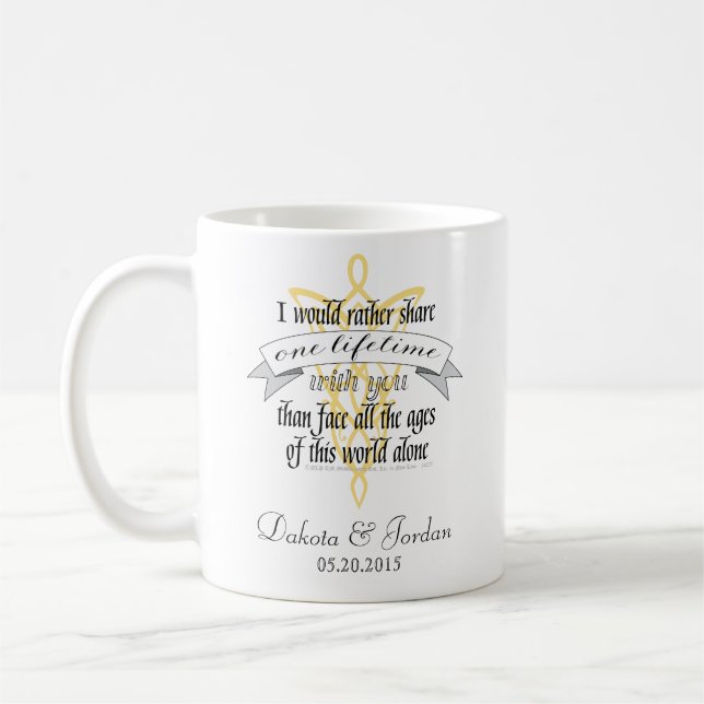 Arwen "One Lifetime With You" Quote With Banner Coffee Mug (Left)