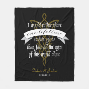 Arwen "One Lifetime With You" Quote With Banner Fleece Blanket