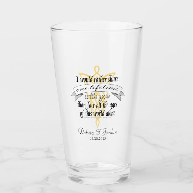 Arwen "One Lifetime With You" Quote With Banner Glass (Front)