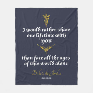 Arwen "One Lifetime With You" Quote With Icons Fleece Blanket