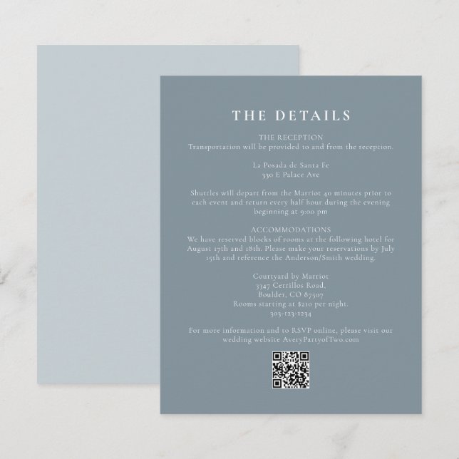 ARYA Elegant Minimalist Sage Green Details Card (Front/Back)
