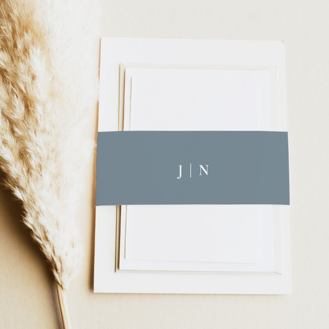 ARYA Elegant Sage Green Monogram Wedding Invitation Belly Band (Creator Uploaded)