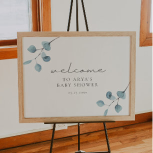 ARYA Eucalyptus Greenery Baby Shower Welcome Poste Poster