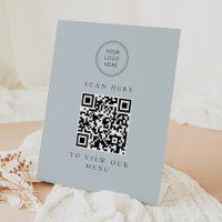 ARYA Modern Sage Green Business Menu QR Code