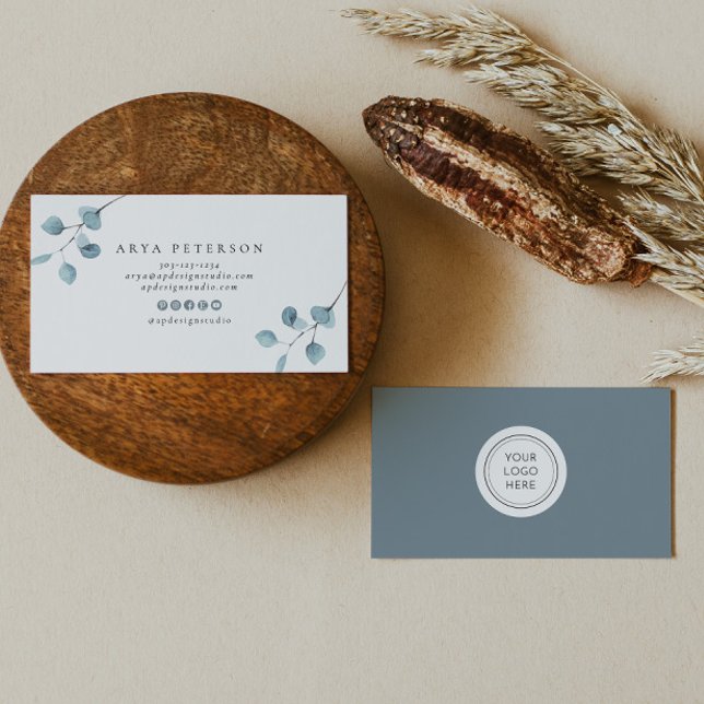 ARYA Rustic Watercolor Sage Eucalyptus Greenery Business Card (Creator Uploaded)