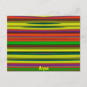 ARYAN ~ 3D Design Pattern ~ Christmas Colours~ Postcard