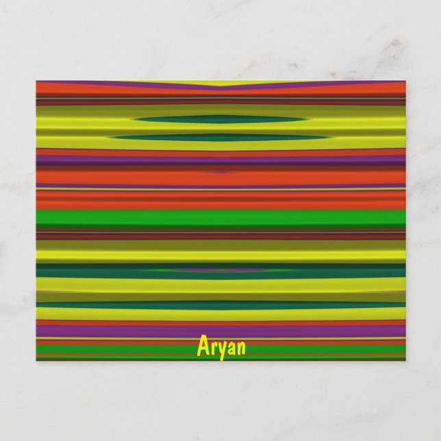 ARYAN ~ 3D Design Pattern ~ Christmas Colours~ Postcard (Front)