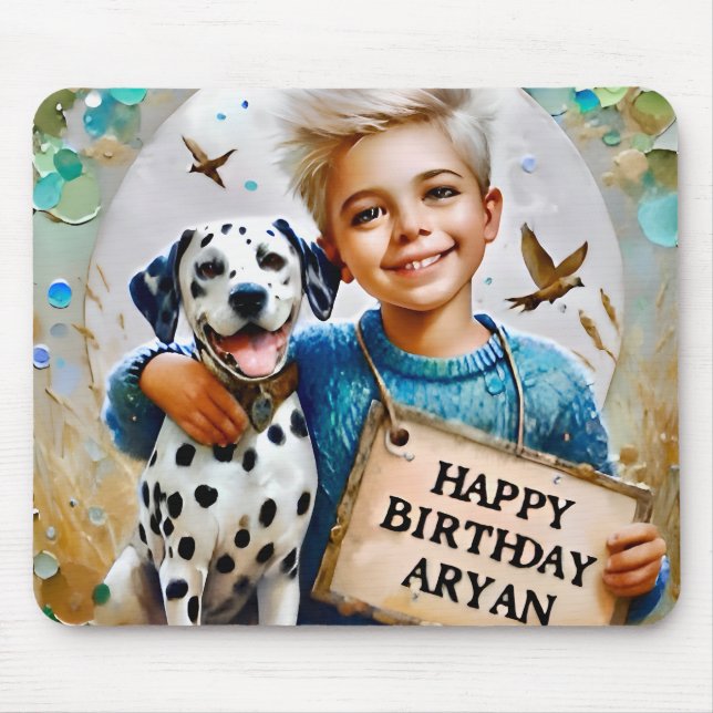 ARYAN ~ and his Dalmation dog ~ Mouse Mat (Front)