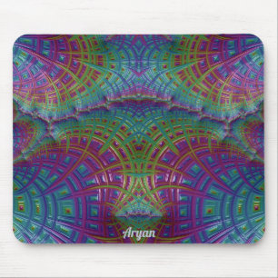ARYAN ~ Zany Shades Purple Blue Green Aqua ~  Mouse Mat