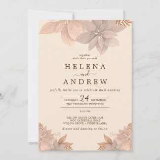 Aryistic Vintage Floral Pink Invitation
