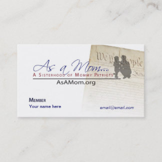 As A Mum... Member business Card