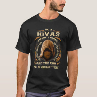 As A RIVAS I Have 3 Sides Ninja Custom Name Birthd T-Shirt